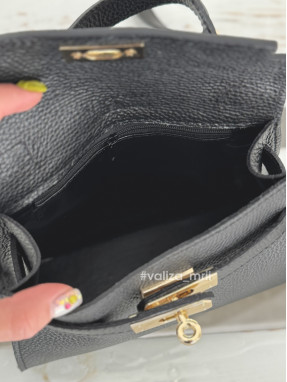 Сумка крос-боді шкіряна Італія - 03930 - чорний