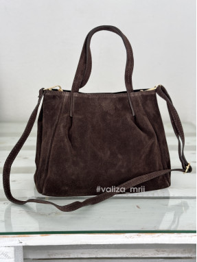 Сумка из натуральной замши Италия - 04140 - шоколад