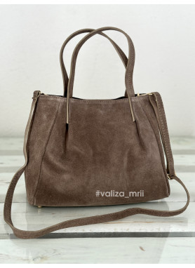 Сумка з натуральної замші Італія - 04140 - тауп