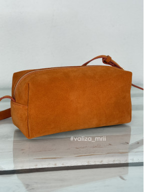 Сумка-багет з натуральної замші Італія 04198 - помаранчевий