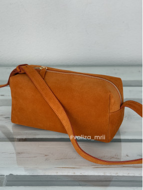 Сумка-багет з натуральної замші Італія 04198 - помаранчевий