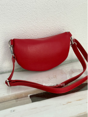 Бананка з натуральної шкіри Італія 2204 - червоний