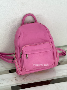 Рюкзак з натуральної шкіри Італія - 2238 - рожевий