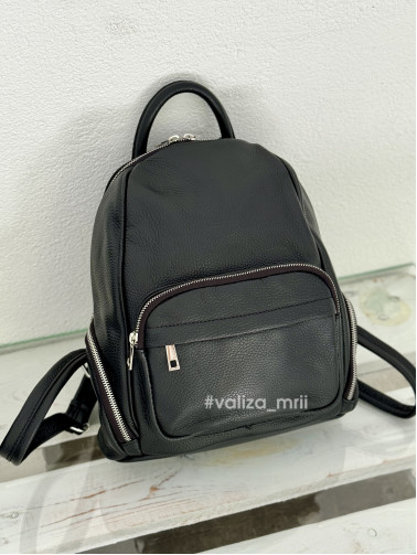 Рюкзак з натуральної шкіри Італія - 2238 - чорний