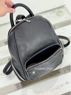 Рюкзак з натуральної шкіри Італія - 2238 - чорний