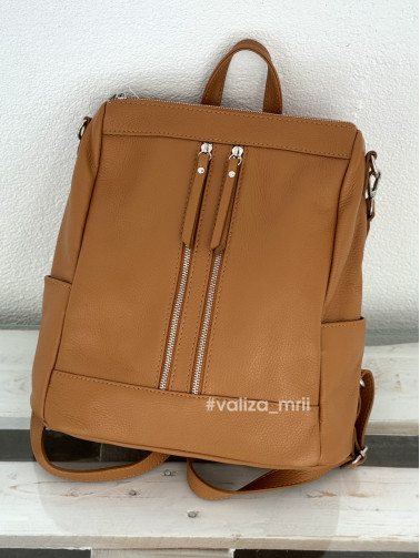 Рюкзак-сумка з натуральної шкіри Італія 02172 - Linda - рудий