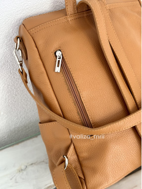 Рюкзак-сумка з натуральної шкіри Італія 02172 - Linda - рудий