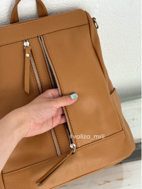 Рюкзак-сумка з натуральної шкіри Італія 02172 - Linda - рудий