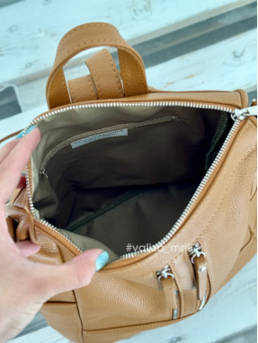 Рюкзак-сумка з натуральної шкіри Італія 02172 - Linda - рудий