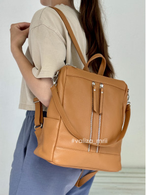 Рюкзак-сумка з натуральної шкіри Італія 02172 - Linda - рудий