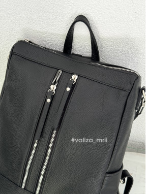 Рюкзак-сумка з натуральної шкіри Італія 02172 - Linda - чорний