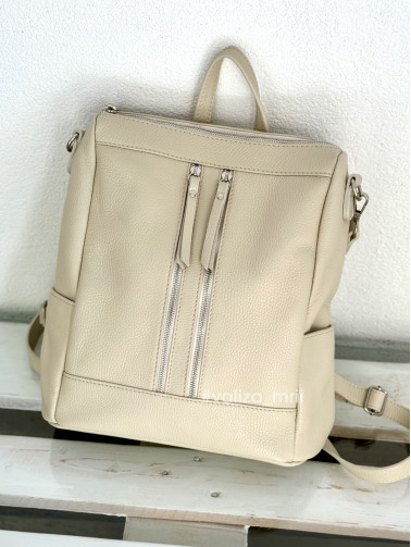 Рюкзак-сумка з натуральної шкіри Італія 02172 - Linda - бежевий