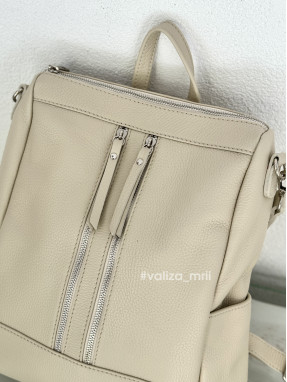 Рюкзак-сумка з натуральної шкіри Італія 02172 - Linda - бежевий