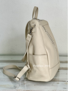 Рюкзак-сумка з натуральної шкіри Італія 02172 - Linda - бежевий