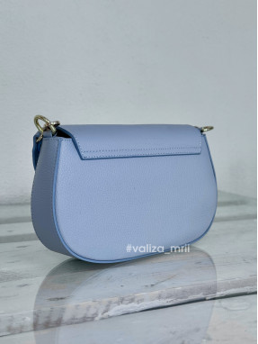 Сумка крос-боді шкіряна Італія - 03438 - блакитна