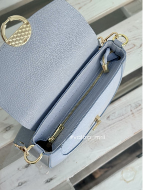 Сумка крос-боді шкіряна Італія - 03438 - блакитна