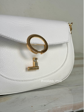 Сумка кросс-боди кожаная Италия - 03438 - белый