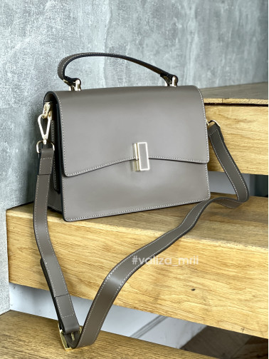 Сумка крос-боді шкіряна Італія - Ruby - мокко