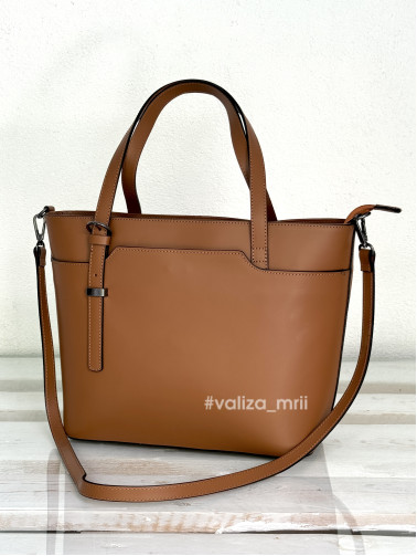 Сумка з натуральної шкіри Італія - Zoe 03457 - темно-рудий