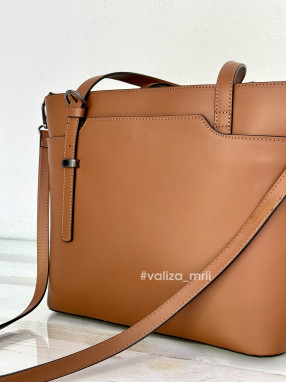 Сумка з натуральної шкіри Італія - Zoe 03457 - темно-рудий