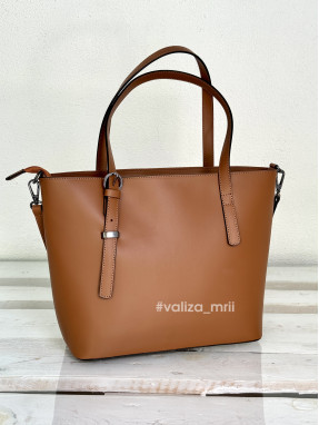 Сумка з натуральної шкіри Італія - Zoe 03457 - темно-рудий