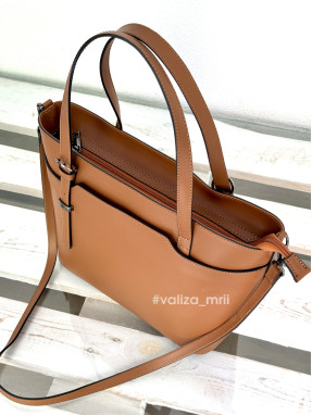 Сумка з натуральної шкіри Італія - Zoe 03457 - темно-рудий