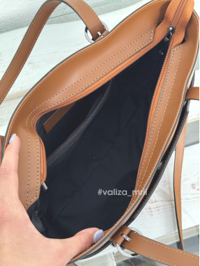 Сумка з натуральної шкіри Італія - Zoe 03457 - темно-рудий