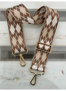 Ремінець для сумки Virginia Conti R_rhombs_gold - темно-рудий