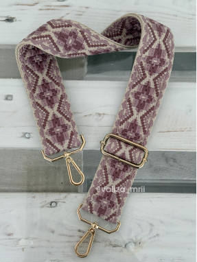 Ремінець для сумки Virginia Conti R_broidery2_gold - темно-рожевий
