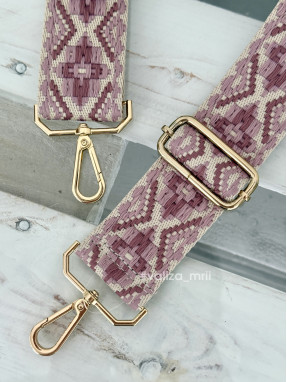 Ремінець для сумки Virginia Conti R_broidery2_gold - темно-рожевий