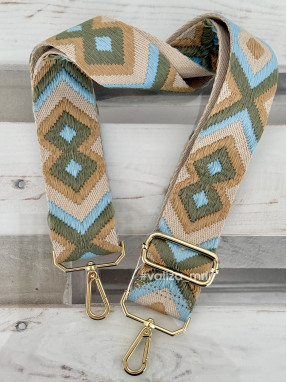 Ремінець для сумки Virginia Conti R_broidery_gold - блакитний