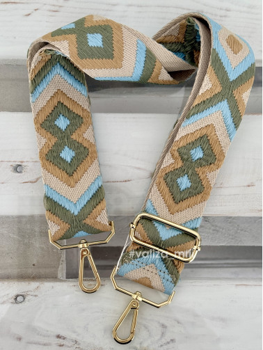Ремінець для сумки Virginia Conti R_broidery_gold - блакитний