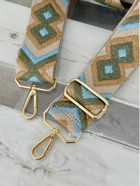 Ремінець для сумки Virginia Conti R_broidery_gold - блакитний