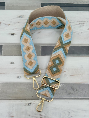 Ремінець для сумки Virginia Conti R_broidery_gold - блакитний