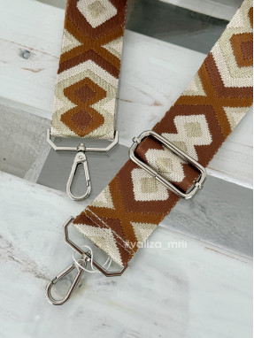 Ремінець для сумки Virginia Conti R_broidery_silver - коричневий