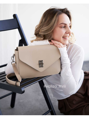 Сумка крос-боді з екошкіри Україна 1110 - бежевий