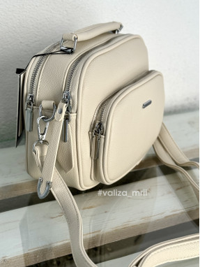 Крос-боді з якісної екошкіри Alex Mia 8397 - молочний