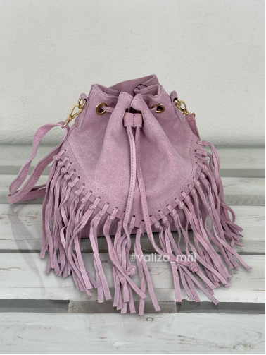 Сумка-мішок із замші з бахромою Bella Bertucci 1896 - лаванда