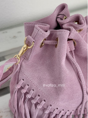 Сумка-мішок із замші з бахромою Bella Bertucci 1896 - лаванда