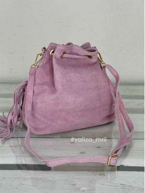 Сумка-мішок із замші з бахромою Bella Bertucci 1896 - лаванда