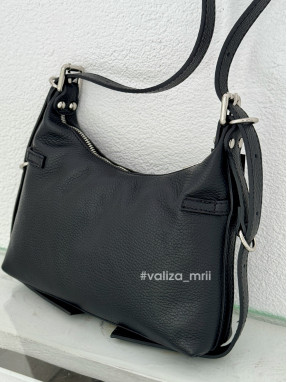 Сумка кожаная с пряжками Bella Bertucci 8106 - черный