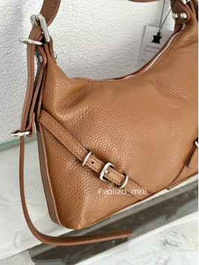 Сумка кожаная с пряжками Bella Bertucci 8106 - рыжий