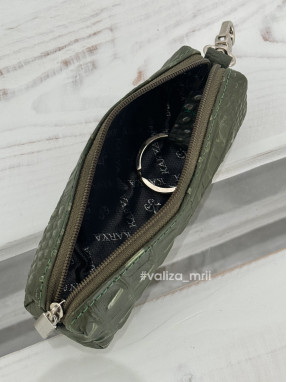 Ключница из натуральной кожи Karya 436 - оливковый