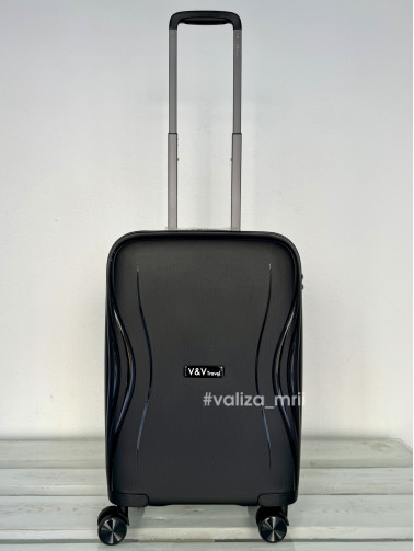 Валіза з поліпропілену -  ручна поклажа - V&V Travel 8019 - чорний