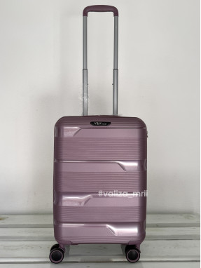 Валіза з поліпропілену - ручна поклажа - V&V Travel 8023 -  фіолетовий
