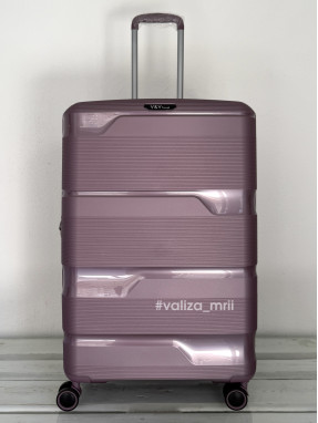 Валіза з поліпропілену - великий розмір - V&V Travel 8023 - фіолетовий
