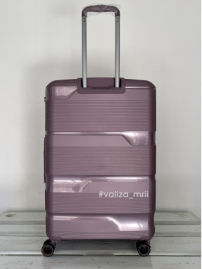 Валіза з поліпропілену - великий розмір - V&V Travel 8023 - фіолетовий