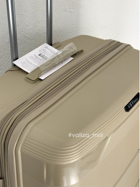 Валіза з поліпропілену - великий розмір - V&V Travel 8023 - шампань