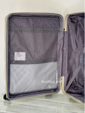 Валіза з поліпропілену - великий розмір - V&V Travel 8023 - шампань