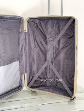 Валіза з поліпропілену - великий розмір - V&V Travel 8023 - шампань